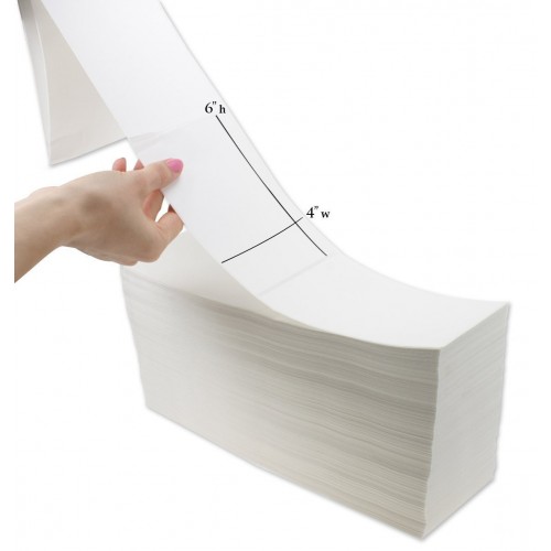 每叠4英寸x 6英寸Fanfold 2000标签Zebra Rollo Sato热敏打印机兼容的Direct Thermal Fan Fold 4x6 Label